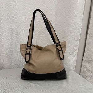 Christian Siriano for Payless Tan Black Colorblock Tote Bag Shoulder‎ Purse